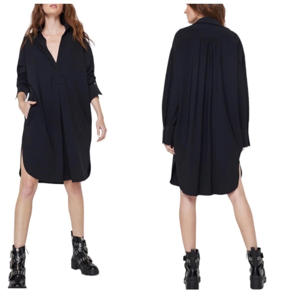 ONA by Yoon Chung Sag Harbor Oversized Black Shirt Dress XS/S